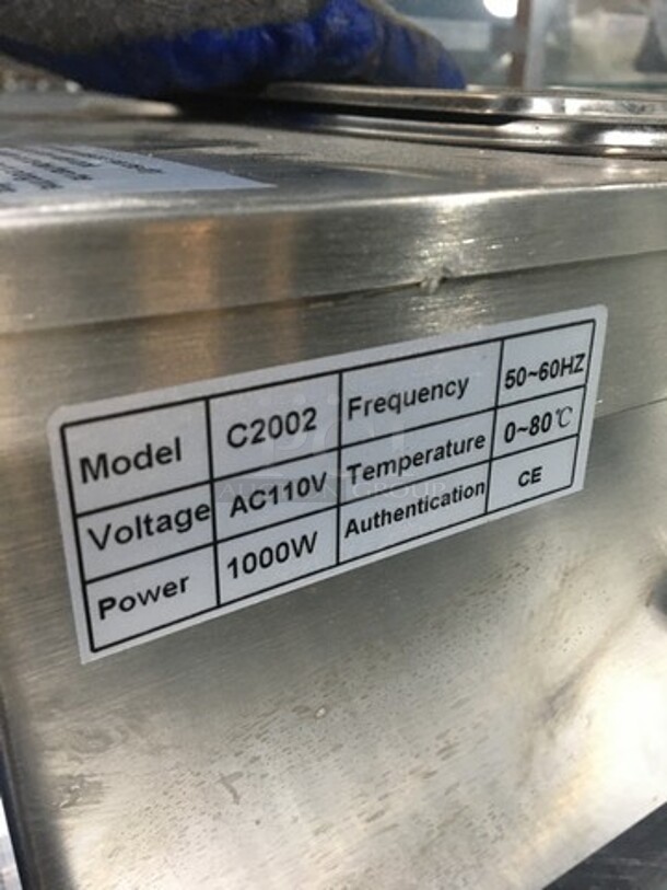 All Stainless Steel Countertop Food Warmer! With Drop In Pans & Lids! Model C2002! 110V! - Image 7 of 9
