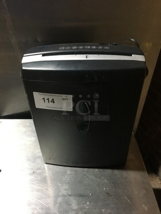 Omnitech Paper Shredder! Model OTNXC122PA Serial 004K0287FK1! 120V! - Image 1 of 8