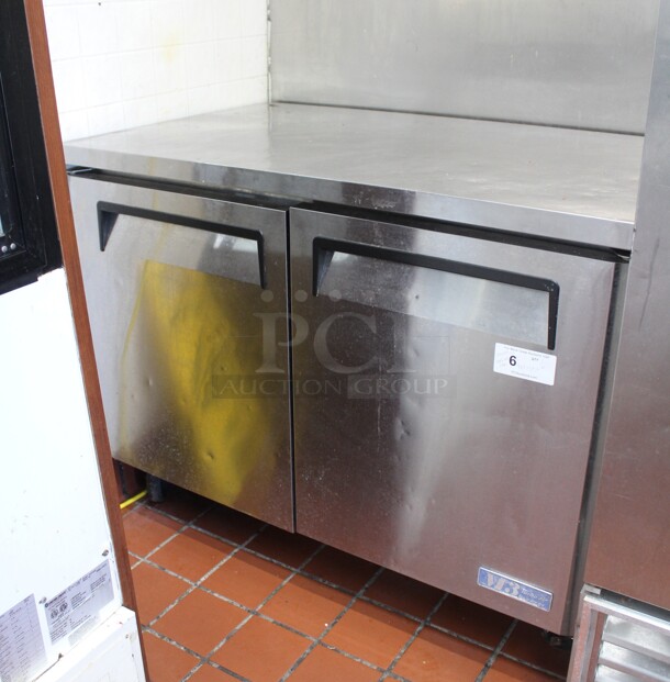 TERRIFIC! Turbo Air Model MUF-48 Commercial Stainless Steel Double Door Undercounter Freezer On Commercial Casters. 48x30x36.5. 115V/60Hz. Tested And Powers On But Does Not Cool. Buyer Must Remove. Shipping Is Not Available.
