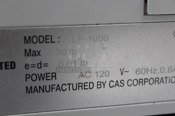 SUPER FIND! CAS Model LP-1000 Commercial Price Computing And Label Printing Scale. 16x17x6.5. 120V/60Hz. Tested And Working! Shipping Is Not Available. - Image 2 of 6