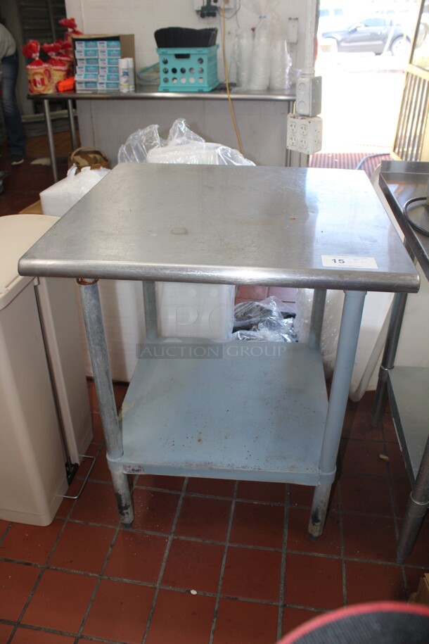 NICE! Commercial Stainless Steel Work/Prep Table With Galvanized Undershelf. 30x30x35.5 Shipping Is Not Available.