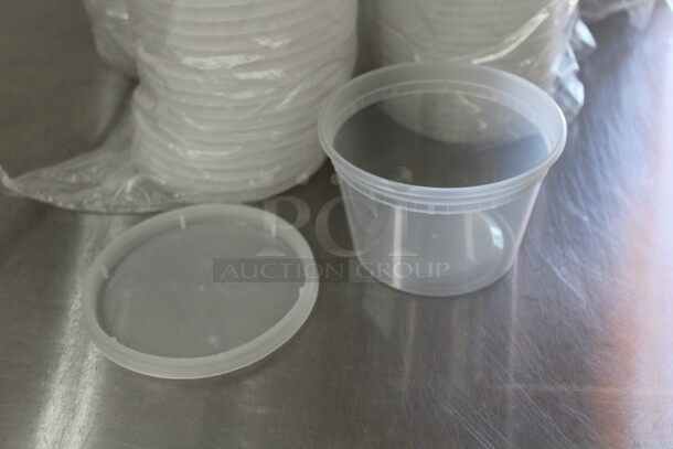 ALL ONE MONEY! Round Plastic Containers With Lids. 4.5x4.5x3  Shipping Is Not Available.