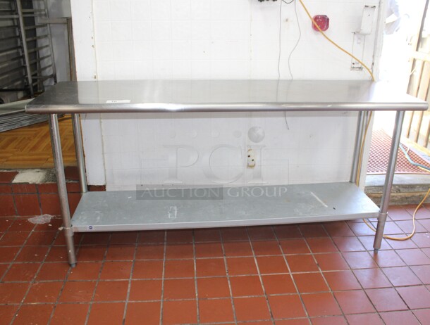 TERRIFIC! Commercial Stainless Steel Work/Prep Table With Galvanized Undershelf. 72x24x35 Shipping Is Not Available.  - Image 1 of 3