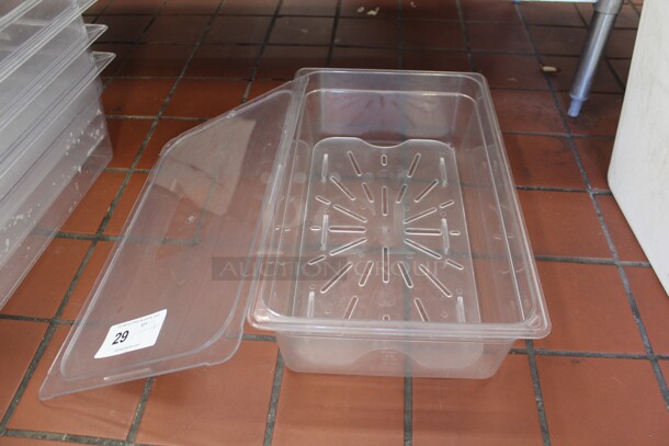 NICE! Vigor Commercial Full Size Plastic Insert With Lid And Strainer Board. 13.5x20.5x7.5  Shipping Is Not Available.