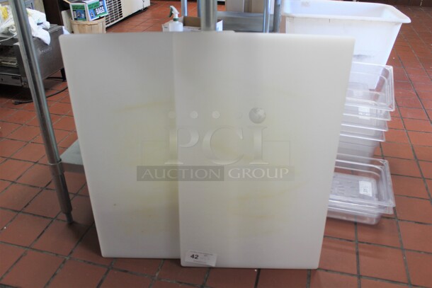 2 Commercial Plastic Cutting Boards. 18x30x.5 2X Your Bid! Shipping Is Not Available.