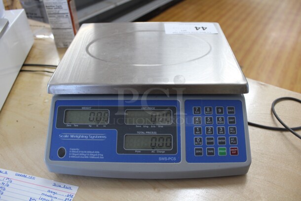 SUPER! Scale Weighing Systems Model SWS-PCS Commercial 30lb Max Price Computing Scale. 11.5x13x4. 120V/60Hz. Tested And Working!  Shipping Is Not Available.