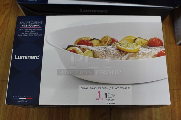 3 NEW IN BOX! Luminarc 1.4qt Oval Baking Dishes. 3X Your Bid! Shipping Is Not Available.
