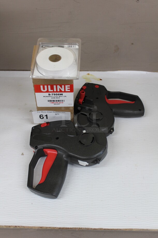 2 Label Guns With Uline S-7956W Labels. 2X Your Bid! Shipping Is Not Available.