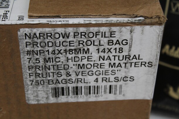 SUPER FIND! ULINE Produce Bag Dispenser With Box of Twist Ties And Bags. 14x14x29.5  Shipping Is Not Available. - Image 4 of 5