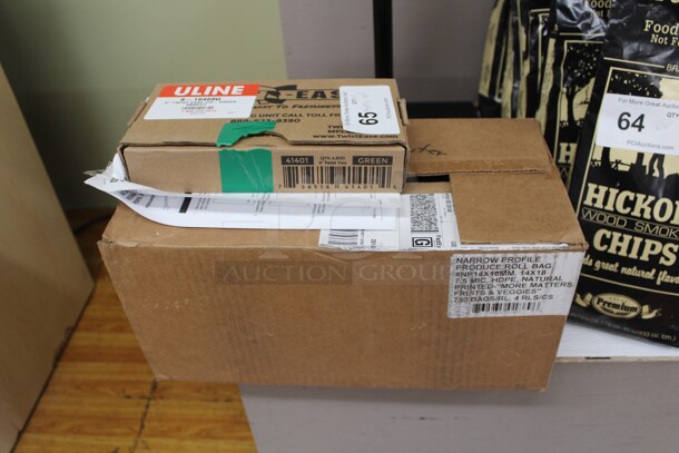 SUPER FIND! ULINE Produce Bag Dispenser With Box of Twist Ties And Bags. 14x14x29.5  Shipping Is Not Available. - Image 5 of 5