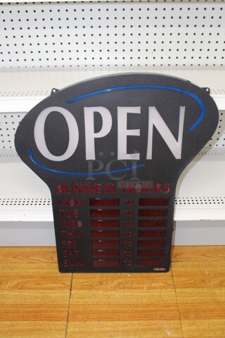 NICE! Newon Digital "OPEN" Sign. 20x2x24. 120V/60Hz. Tested And Working! Shipping Is Not Available.