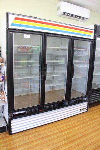 FABULOUS! True Model GDM-72F Commercial Triple Glass Door Freezer Merchandiser. 78x30x78.5. Hardwired. Tested And Working! Buyer Must Remove!  Shipping Is Not Available.