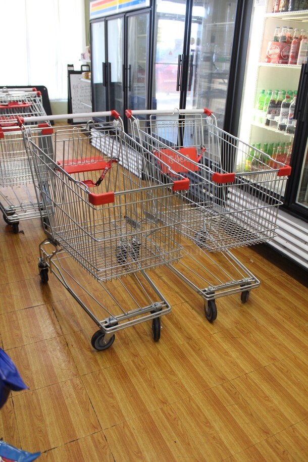 2 Commercial Shopping/Grocery Carts. 23x39x39. 2X Your Bid!  Shipping Is Not Available.