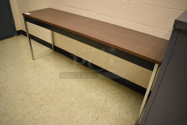 Wood Pattern Table. 72x18x29. (John N. Hall Tech - Room 109)