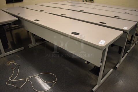 4 Computer Desks. 71.5x23.5x29. 4 Times Your Bid! (John N. Hall Tech - Room 106)