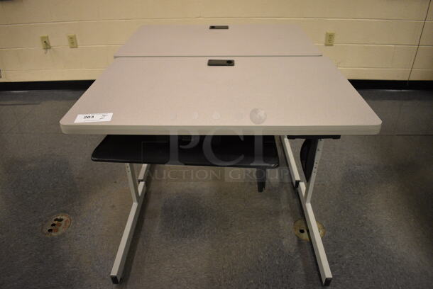 2 Computer Desks. 35.5x23.5x29. 2 Times Your Bid! (John N. Hall Tech - Room 106)