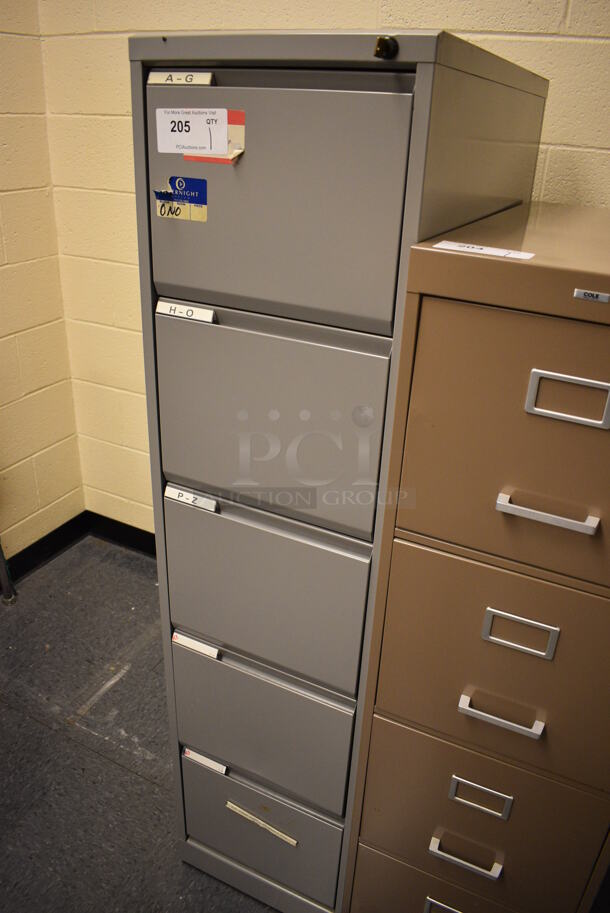 Gray Metal 5 Drawer Filing Cabinet. 15x28x61. (John N. Hall Tech - Room 106) - Image 2 of 5