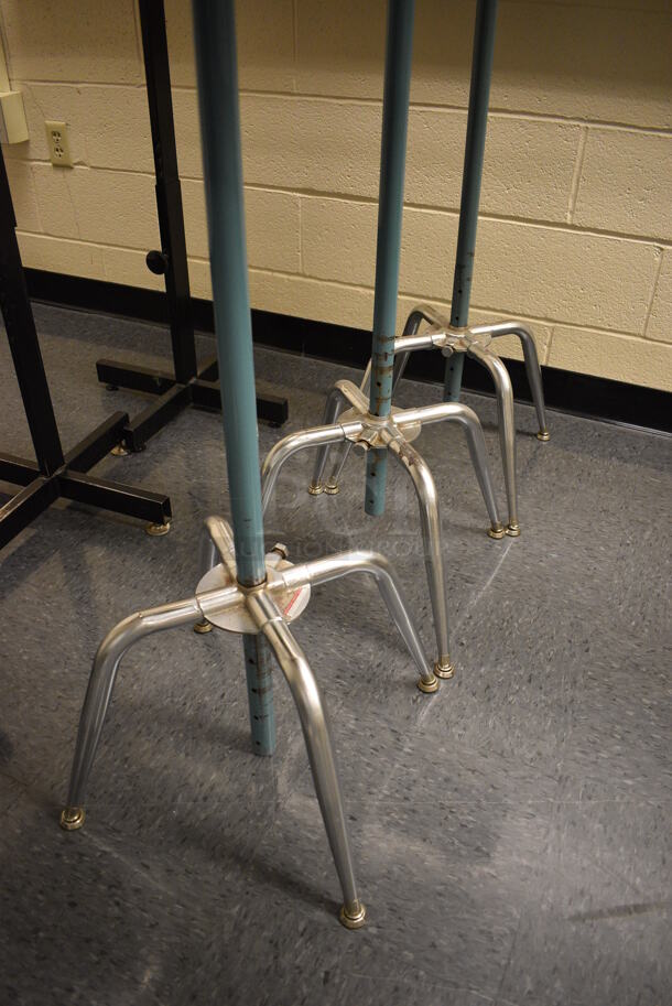 3 Wood Pattern Podiums on Chrome Finish Base. 23x12x39. 3 Times Your Bid! (John N. Hall Tech - Room 106) - Image 4 of 4