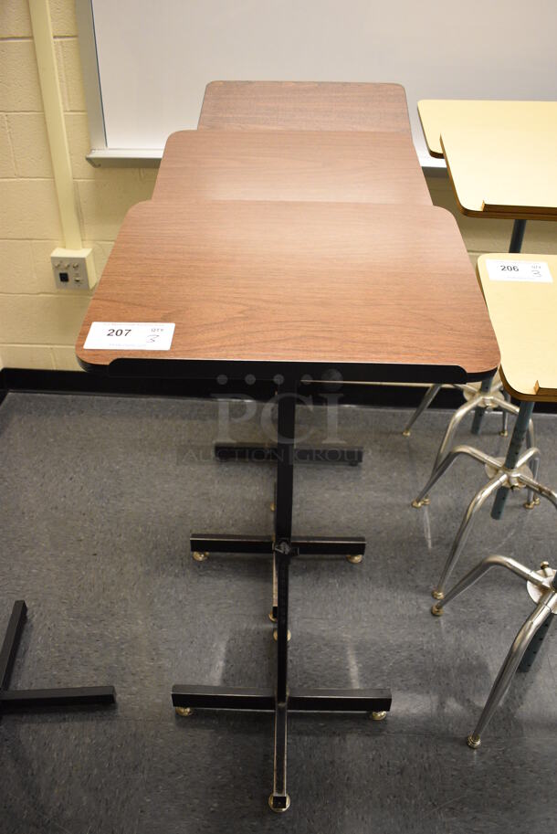 3 Wood Pattern Podiums on Black Finish Base. 20x16x42. 3 Times Your Bid! (John N. Hall Tech - Room 106)