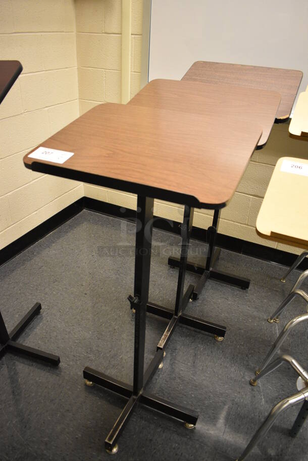 3 Wood Pattern Podiums on Black Finish Base. 20x16x42. 3 Times Your Bid! (John N. Hall Tech - Room 106) - Image 2 of 3