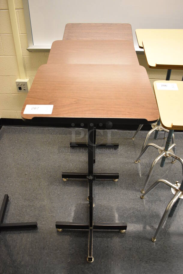 3 Wood Pattern Podiums on Black Finish Base. 20x16x42. 3 Times Your Bid! (John N. Hall Tech - Room 106) - Image 3 of 3