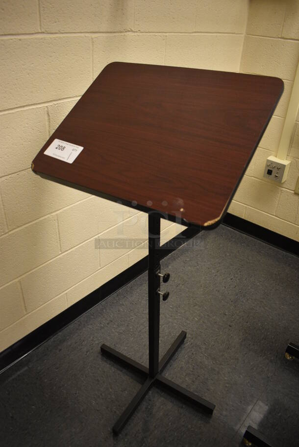 Wood Pattern Podiums on Chrome Finish Base. 20x16x46. (John N. Hall Tech - Room 106) - Image 2 of 3