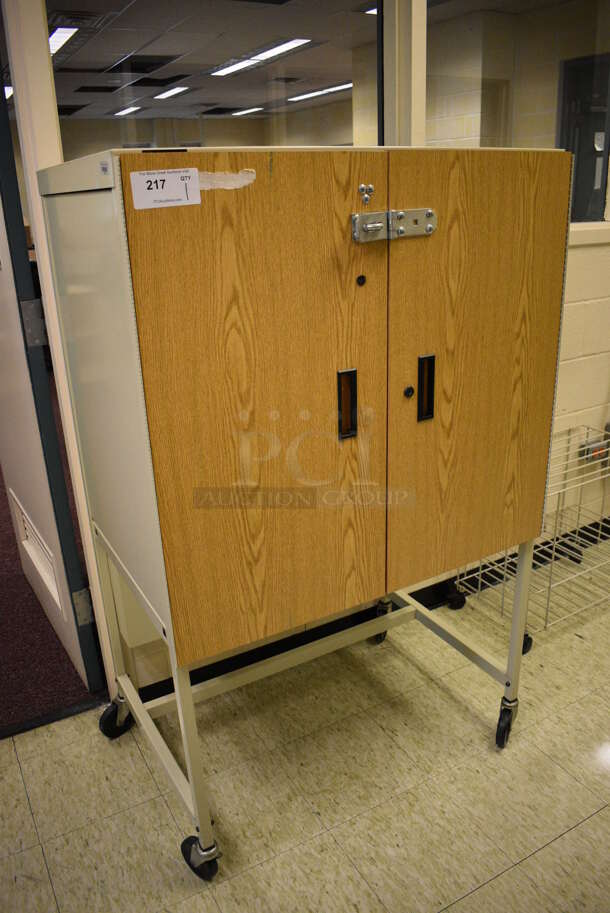 Wood Pattern 2 Door Cabinet on Commercial Casters. 36x25x58. (John N. Hall Tech - Room 109) - Image 2 of 4