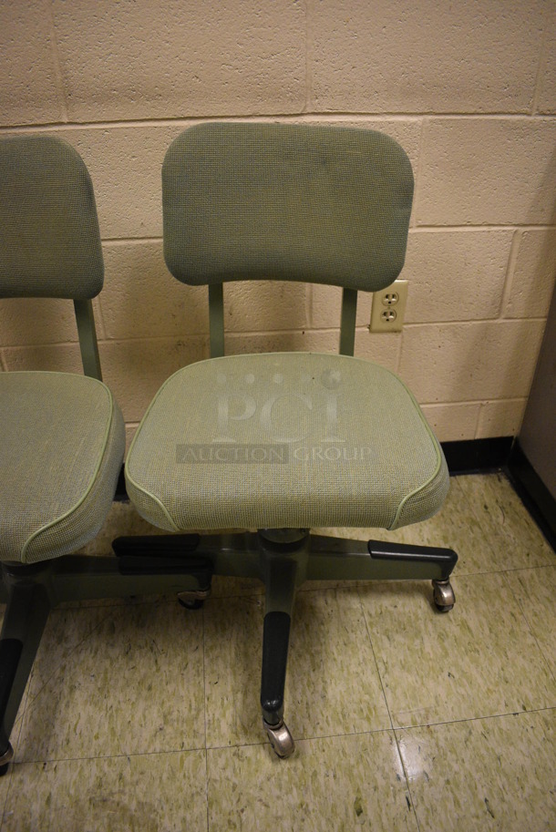 2 Green Office Chairs on Casters. 17x18x33. 2 Times Your Bid! (John N. Hall Tech - Room 109) - Image 2 of 4
