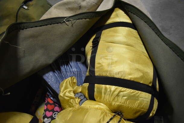 ALL ONE MONEY! Gray Duffel Bag of Various Camping Equipment Including Sleeping Bag! 45x17x17. (facilities) - Image 3 of 5