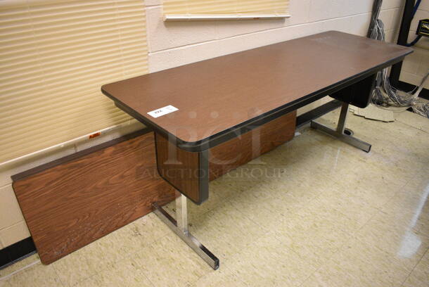 2 Wood Pattern Tables. 72x24x29, 72x18x29. 2 Times Your Bid! (John N. Hall Tech - Room 109)