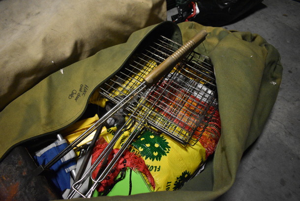 ALL ONE MONEY! Green Duffel Bag of Various Camping Equipment Including Fire Cooker! 45x17x17. (facilities) - Image 4 of 5