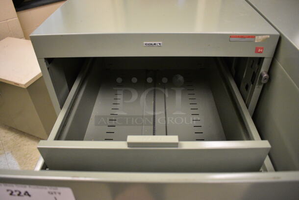 Cole Green Metal 4 Drawer Filing Cabinet. 18x27x52.5. (John N. Hall Tech - Room 109) - Image 3 of 3