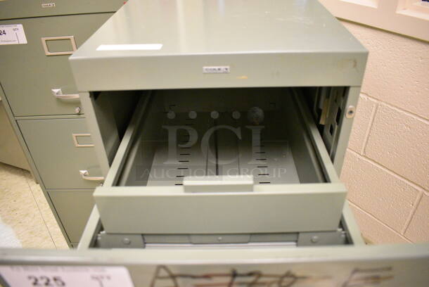 Cole Green Metal 4 Drawer Filing Cabinet. 18x27x52.5. (John N. Hall Tech - Room 109) - Image 4 of 4