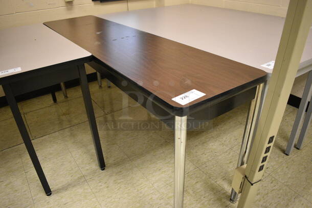 Wood Pattern Table. 72x18x29. (John N. Hall Tech - Room 108)