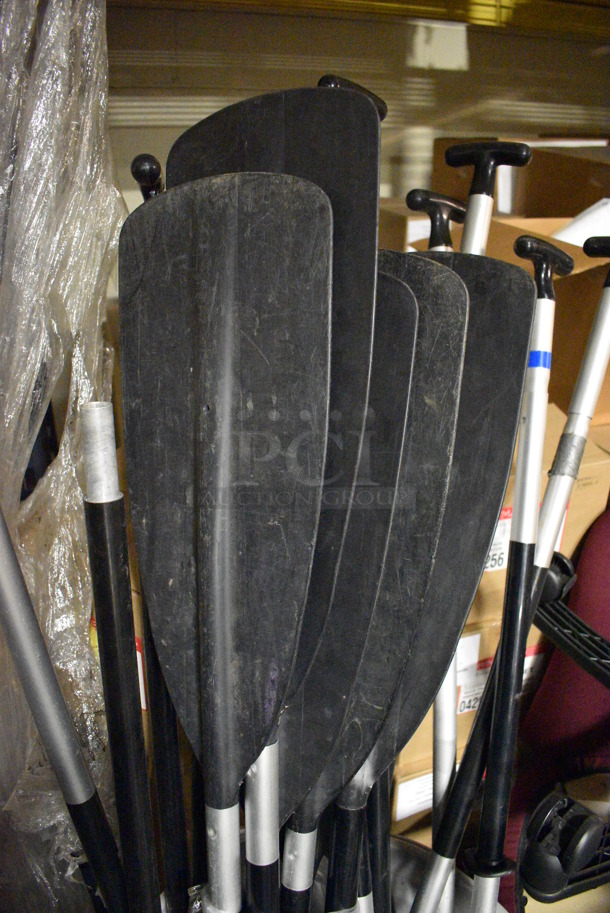 ALL ONE MONEY! Lot of 2 Double Sided and 15 Single Sided Oars in Gray Trash Can! Includes 56". (facilities) - Image 3 of 5