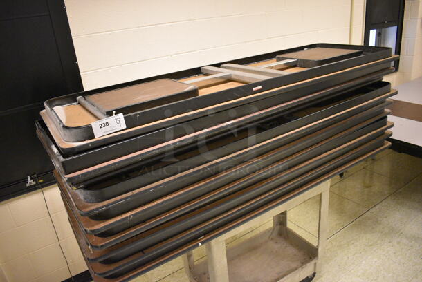 9 Collapsible Tables on Tan Poly 2 Tier Cart. 72x24x29, 34x17x32.5. 9 Times Your Bid! (John N. Hall Tech - Room 108) - Image 2 of 5