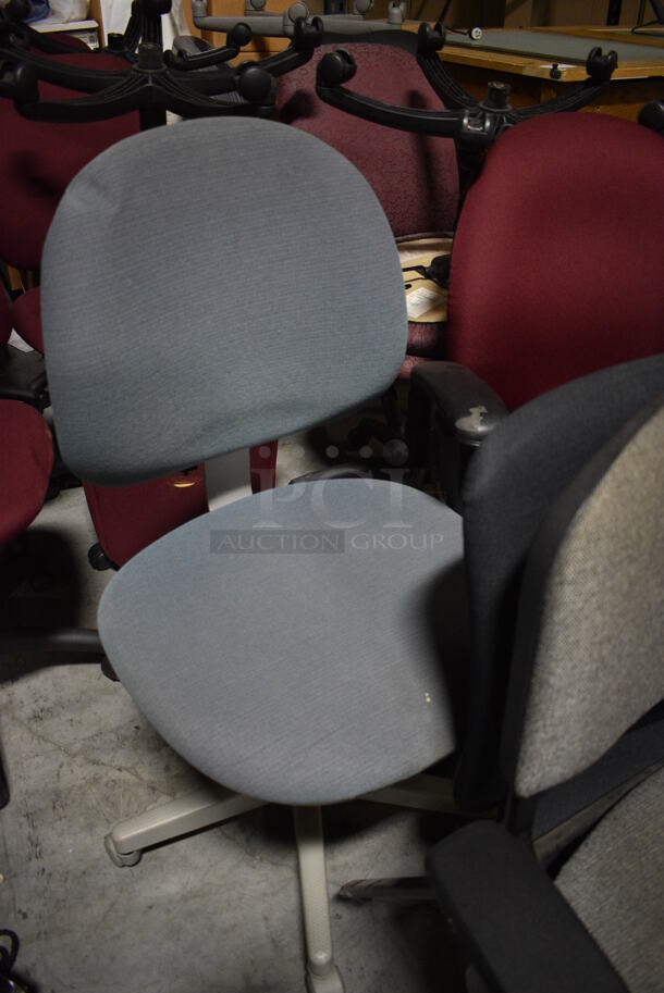 9 Various Office Chairs on Casters; Gray, Blue, Maroon, Striped. Includes 20x20x41. 9 Times Your Bid! (facilities) - Image 2 of 5