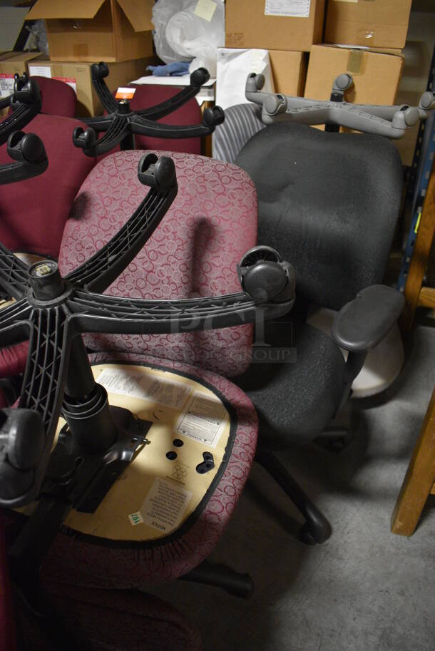 9 Various Office Chairs on Casters; Gray, Blue, Maroon, Striped. Includes 20x20x41. 9 Times Your Bid! (facilities) - Image 4 of 5