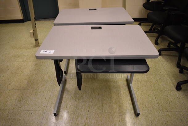 2 Computer Desks. 35.5x28x29. 2 Times Your Bid! (John N. Hall Tech - Room 108)