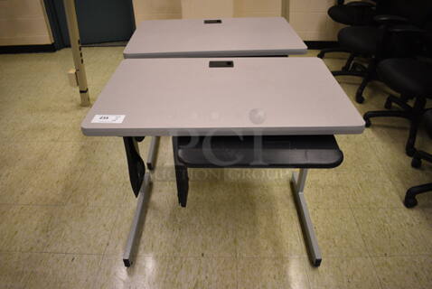 2 Computer Desks. 35.5x28x29. 2 Times Your Bid! (John N. Hall Tech - Room 108)