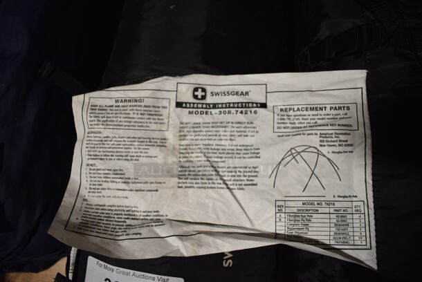 Swiss Gear Black Bag w/ Tent. 27x8x8. (facilities) - Image 2 of 3