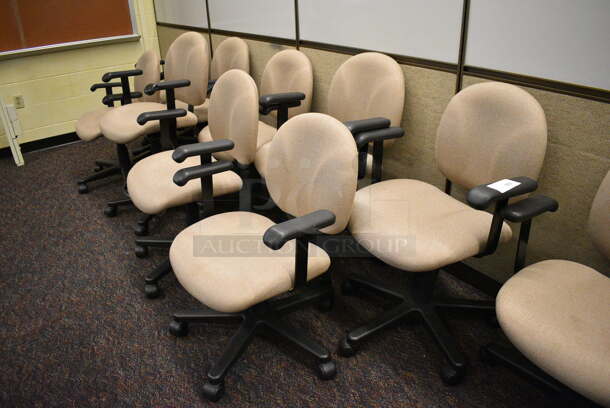6 Tan Office Chairs w/ Arm Rests on Casters. 26x21x35. 6 Times Your Bid! (John N. Hall Tech - Room 131) - Image 4 of 4