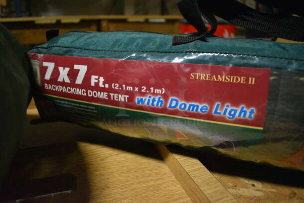Streamside II 7x7 Backpacking Dome Tent in Green Bag. 27x5x5. (facilities) - Image 2 of 3