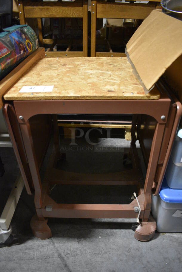Brown Metal Cart on Casters. 21x19x27. (facilities) - Image 1 of 3