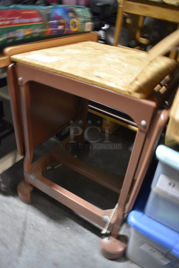 Brown Metal Cart on Casters. 21x19x27. (facilities) - Image 2 of 3