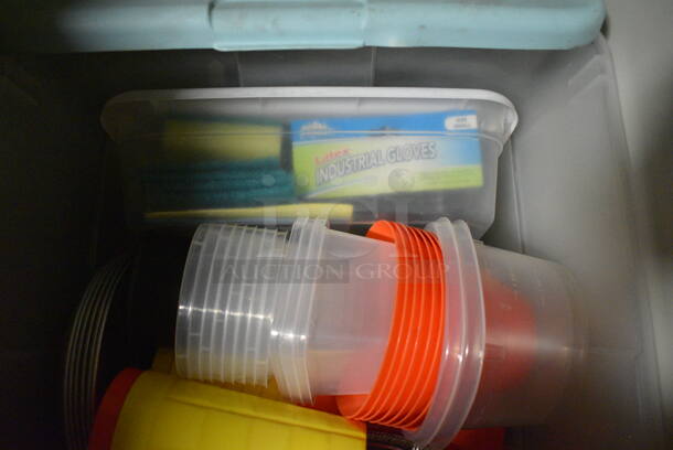 ALL ONE MONEY! Lot of Various Poly Cups in Poly Bin! 23x16x11 (facilities) - Image 3 of 3