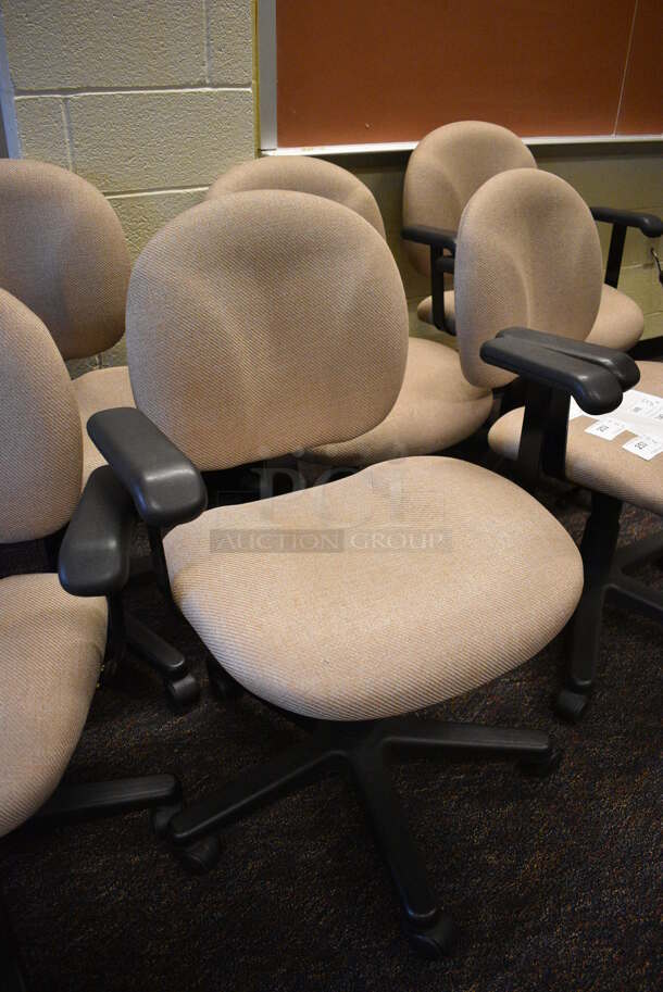 2 Tan Office Chairs w/ Arm Rests on Casters. 27x22x37. 2 Times Your Bid! (John N. Hall Tech - Room 132) - Image 2 of 4