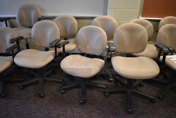 2 Tan Office Chairs w/ Arm Rests on Casters. 27x22x37. 2 Times Your Bid! (John N. Hall Tech - Room 132) - Image 4 of 4