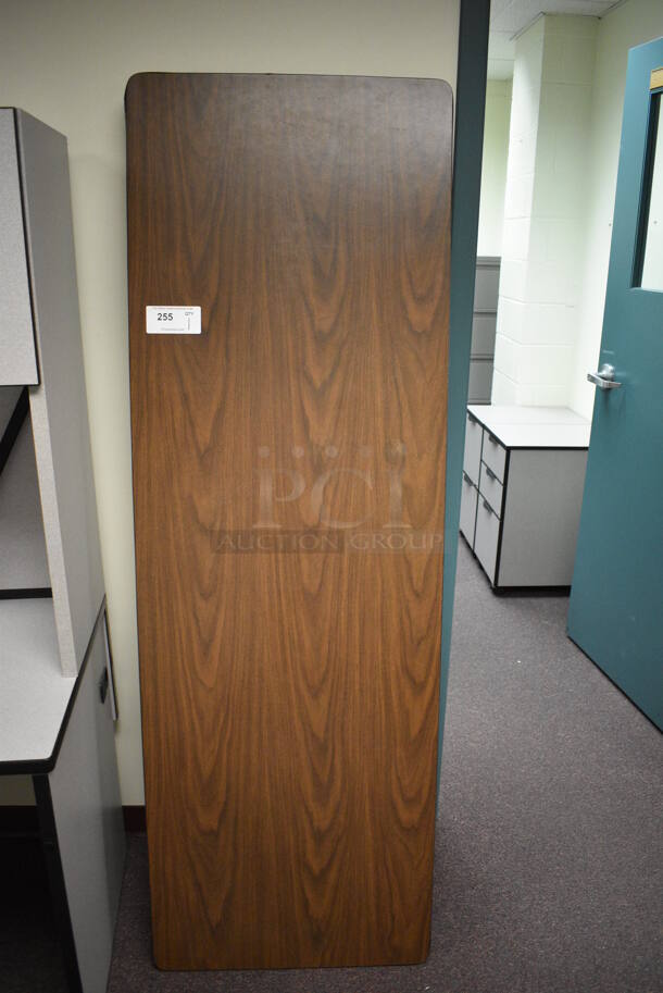 Wood Pattern Collapsible Table. 72x24x29. (John N. Hall Tech - Room 122)