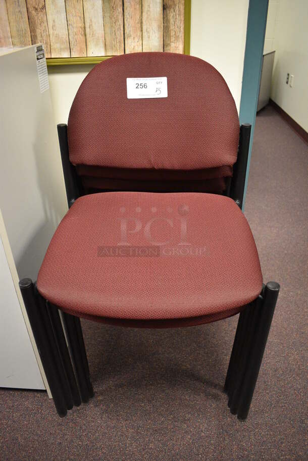 5 Maroon Chairs. 20x18x32. 5 Times Your Bid! (John N. Hall Tech - Room 122)